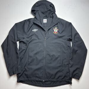 Southampton Training Football Soccer Jacket With Hood Black Umbro Men Size M